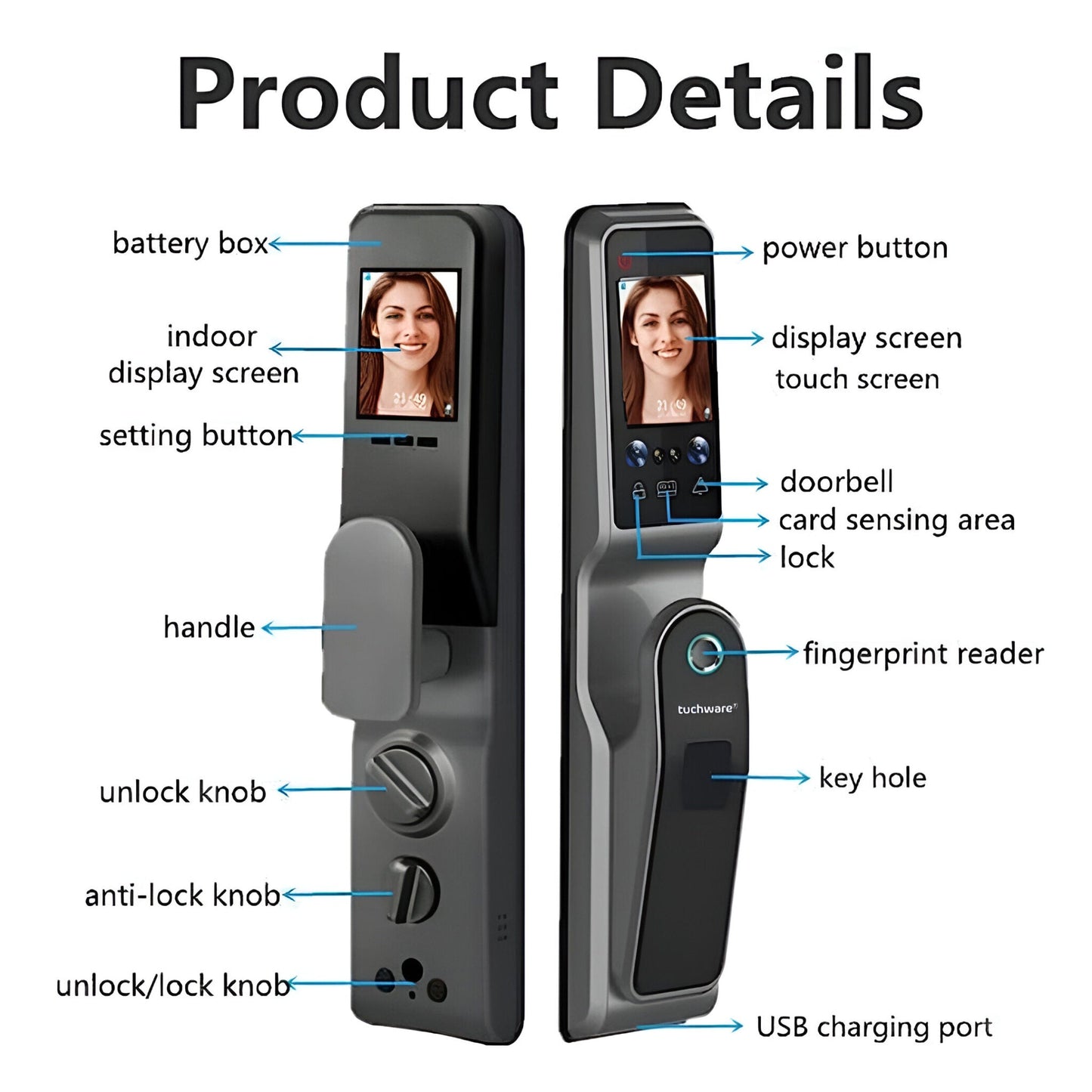 Advanced Security for Your Home | XS - 3500 | Face Recognition, Video Doorbell, WiFi - My Store