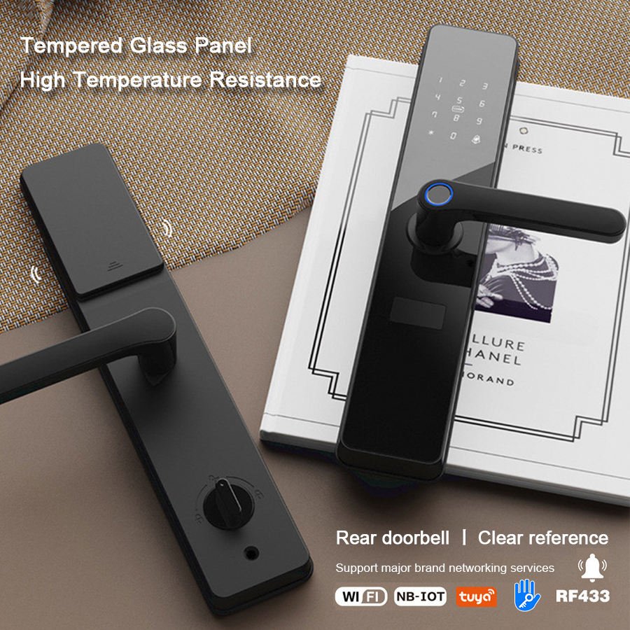Tuchware XS3400WF Smart Door Handle Lock with WiFi, Fingerprint, RFID, Keypad, Mortise, and Cylinder - My Store